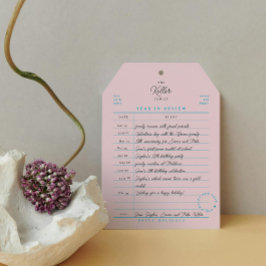 Festiva Tarjeta de vacaciones plana de revisión anual de t