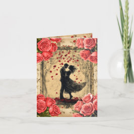 Festiva Tarjeta de vacaciones plana de San Valentín de par