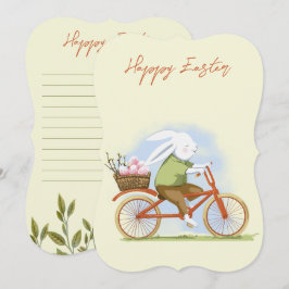 Festiva Tarjeta de vacaciones plana "Happy Easter" .