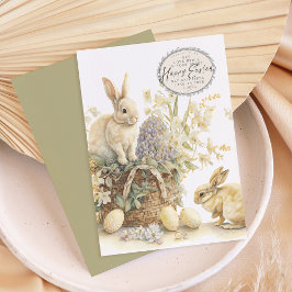 Festiva Tarjeta de vacaciones plana Happy Eggs Watercolor 