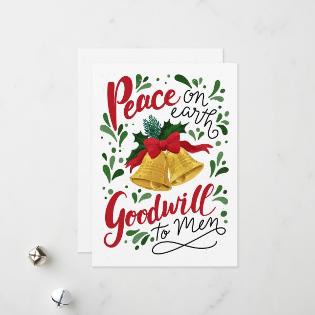 Festiva Tarjeta de vacaciones plana I Heard The Bells (Anverso/Reverso In Situ)