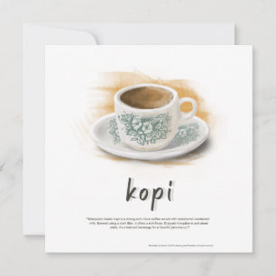 Festiva Tarjeta de vacaciones plana Kopi Classic Coffee Mu