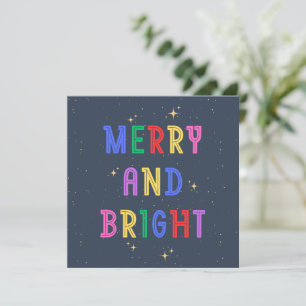 Festiva Tarjeta de vacaciones plana navy alegre y brillant