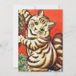 Festiva Tarjeta de vacaciones plana para el gato de los Na