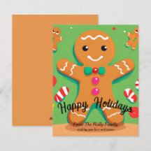 Tarjeta de vacaciones plana para hombre de pan de