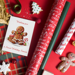 Festiva Tarjeta de vacaciones plana para hombre de pan de