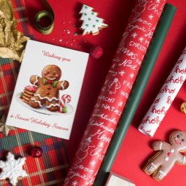 Festiva Tarjeta de vacaciones plana para hombre de pan de 