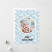 Tarjeta de vacaciones plana para Navidades con cop