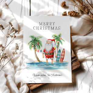 Festiva Tarjeta de vacaciones plana para Navidades tropica
