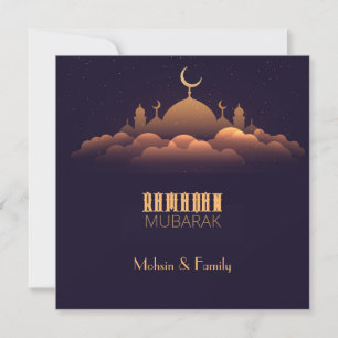 Festiva Tarjeta de vacaciones plana Ramadan Mubarak