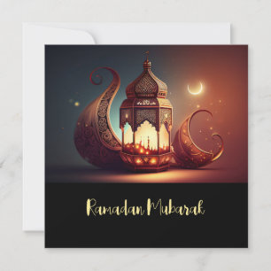 Festiva Tarjeta de vacaciones plana Ramadan Mubarak