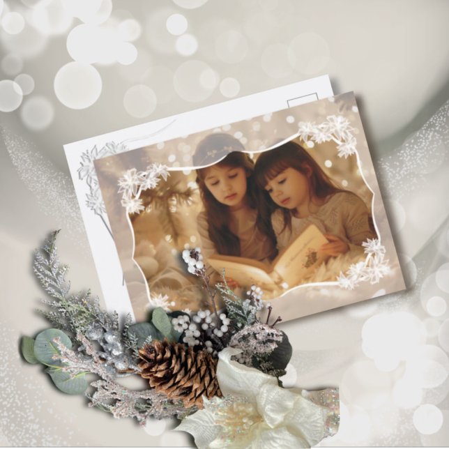 Festiva Tarjeta de vacaciones plana Sheer Floral Lace (Subido por el creador)