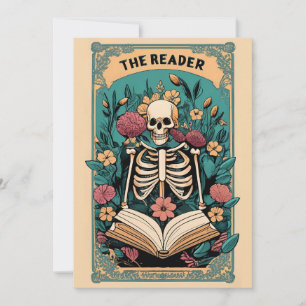 Festiva Tarjeta de vacaciones plana Skeleton Tarot para le