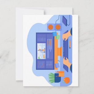 Festiva Tarjeta de vacaciones plana, tamaño: 4,25" x 5,5",