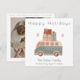 Festiva Tarjeta de vacaciones plana Van Flat para navidade