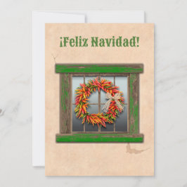 Festiva Tarjeta de vacaciones plana Wreath del suroeste de