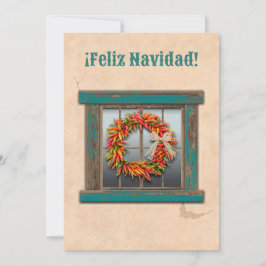 Festiva Tarjeta de vacaciones plana Wreath del suroeste de