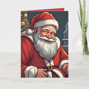 Festiva Tarjeta de vacaciones plegable con concepto retro