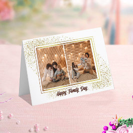 Festiva Tarjeta de vacaciones plegable con fotos familiare