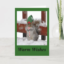 Festiva Tarjeta de vacaciones plegable de ardilla linda en