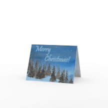 Tarjeta de vacaciones plegable de Navidades azules