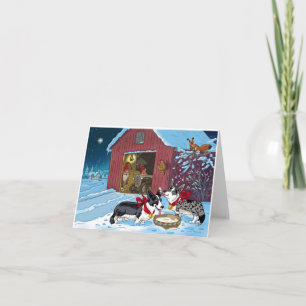 Festiva Tarjeta de vacaciones plegable pequeña, 4" x 5.6" 