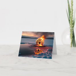 Festiva Tarjeta de vacaciones plegable pequeña de 4" x 5,6