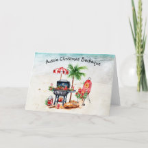 Tarjeta de vacaciones plegada a Navidades australi