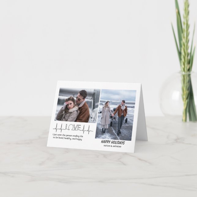 Festiva Tarjeta de vacaciones plegada con collage de fotos (Anverso)