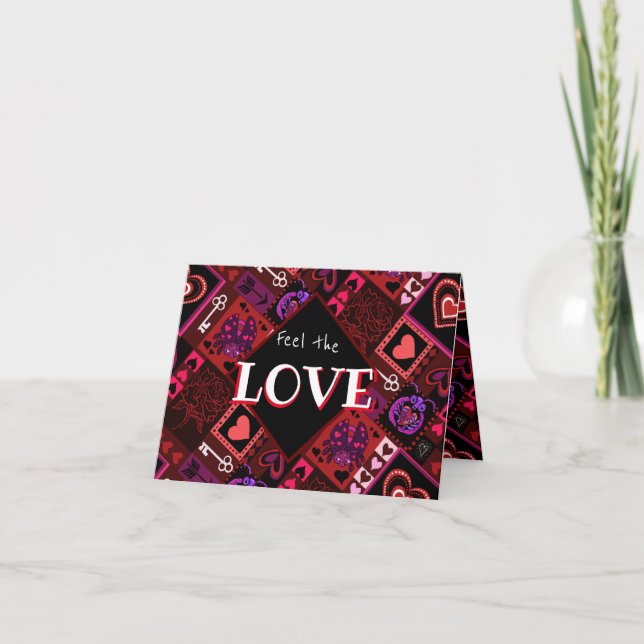 Festiva Tarjeta de vacaciones plegada con patrón de bicho  (Anverso)