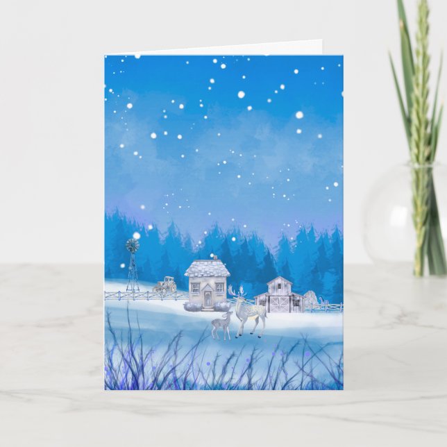 Festiva Tarjeta de vacaciones plegada con sello de America (Anverso)