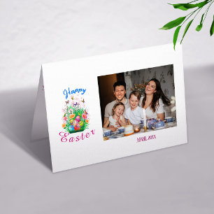 Festiva Tarjeta de vacaciones plegada de foto familiar de 