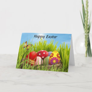 Festiva Tarjeta de vacaciones plegada de huevos de Pascua 