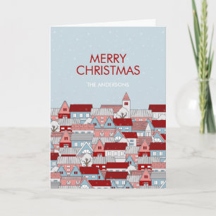 Festiva Tarjeta de vacaciones plegada de los navidades de