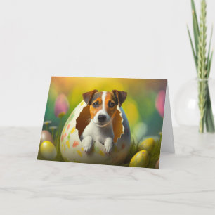 Festiva Tarjeta de vacaciones plegada del perro Jack Russe