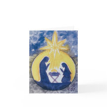 Tarjeta de vacaciones plegada, Natividad, impresió