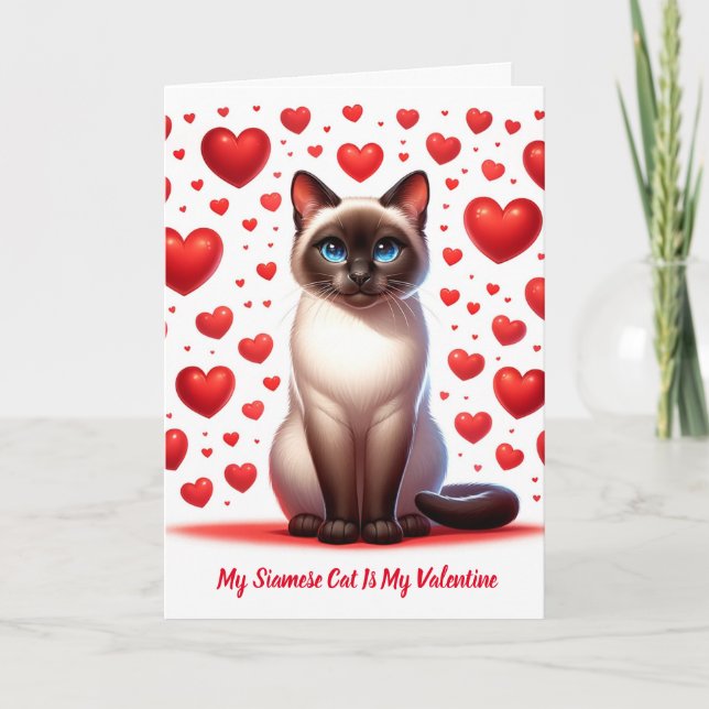 Festiva Tarjeta de vacaciones plegada para enamorados siam (Anverso)