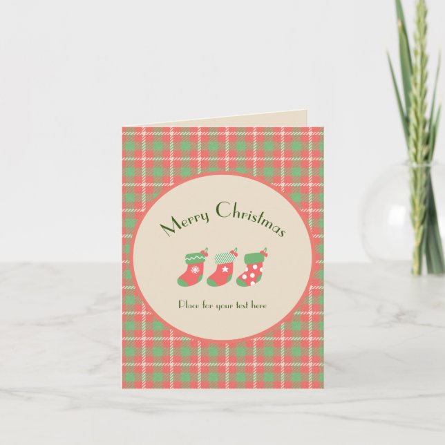 Festiva Tarjeta de vacaciones plegada plegada de base roja (Anverso)