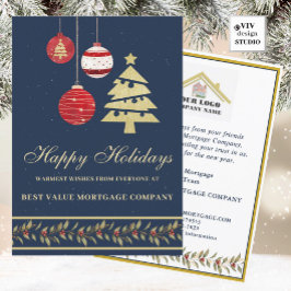 Festiva Tarjeta de vacaciones QR con el logotipo de negoci