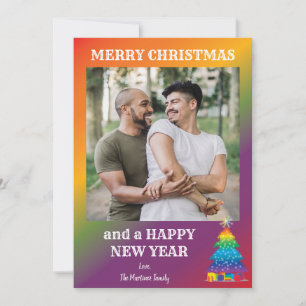 Festiva Tarjeta de vacaciones Rainbow LGBTQ