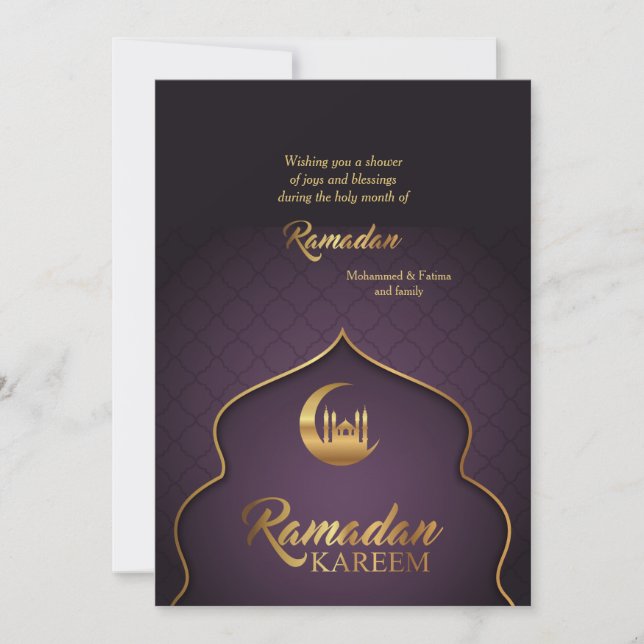 Festiva Tarjeta de vacaciones Ramadan Kareem (Anverso)