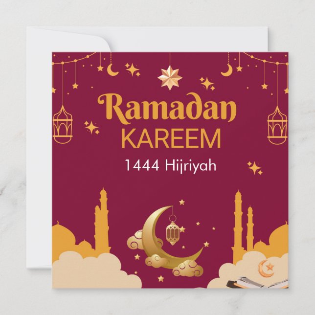 Festiva Tarjeta de vacaciones Ramadan Kareem (Anverso)