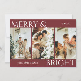 Festiva Tarjeta de vacaciones Red Merry y Bright 3 Collage