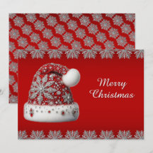 Tarjeta de vacaciones Red Santa Hat Navidades