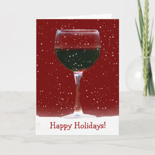 Festiva Tarjeta de vacaciones Red Wine Happy