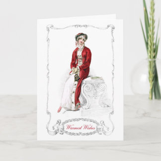 Festiva Tarjeta de vacaciones Regency Fashion Plate Navida