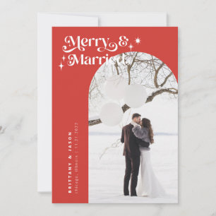 Festiva Tarjeta de vacaciones Retro Red Merry & Married Ph
