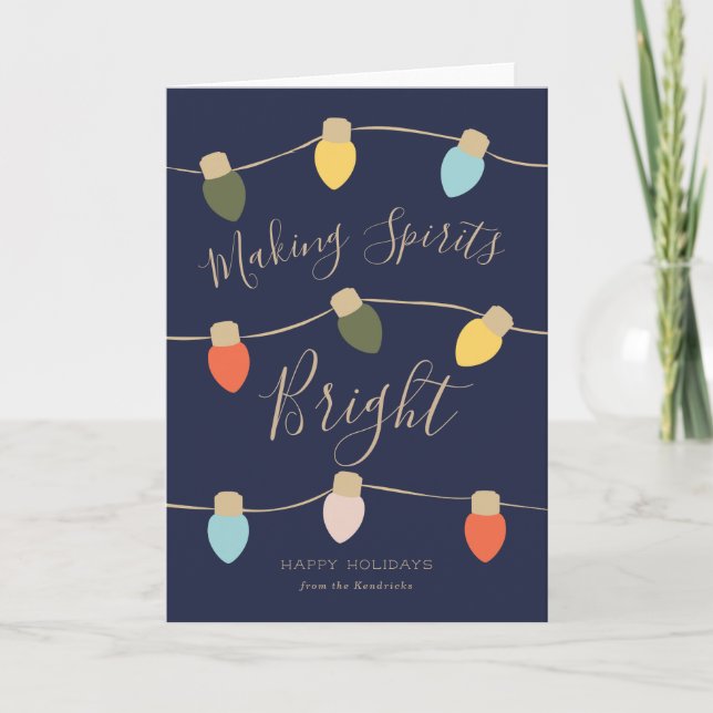 Festiva Tarjeta de vacaciones Retro Twinkles (Anverso)