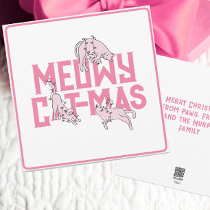 Festiva Tarjeta de vacaciones rosa rosa ligero para Navida