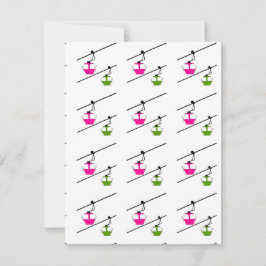 Festiva Tarjeta de vacaciones rosa y verde